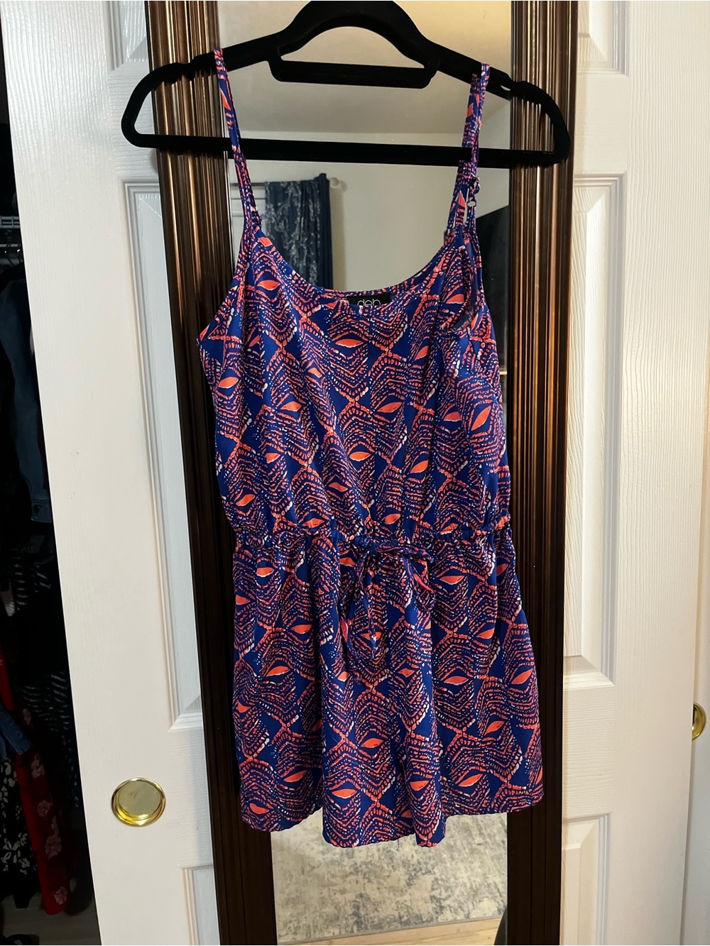 Deb blue and orange romper